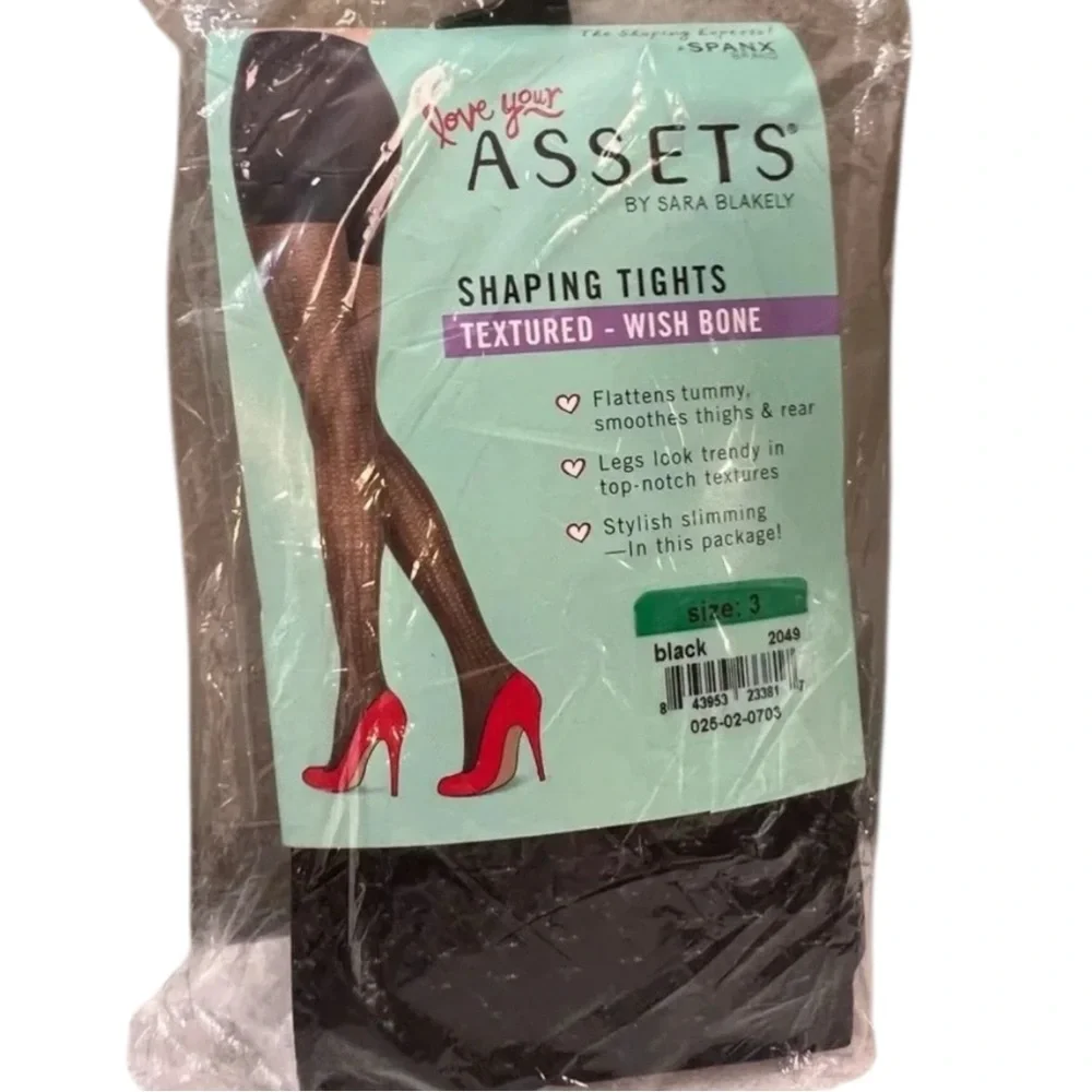 Assets A Spanx Brand, 2 pair of Shaping Tights,‎ Black, Size 2. NEW
